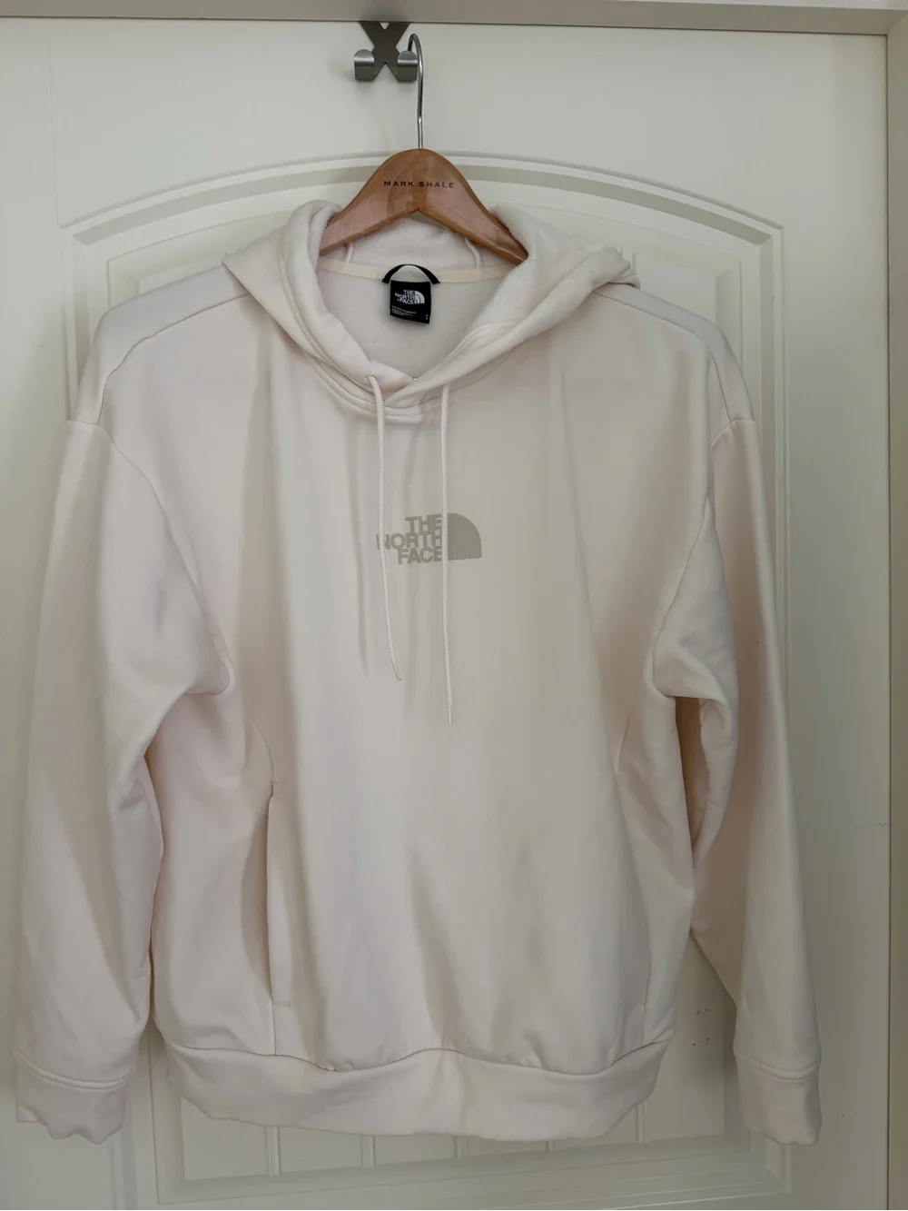 The North Face Men's Off-White Hoodie with Center Logo